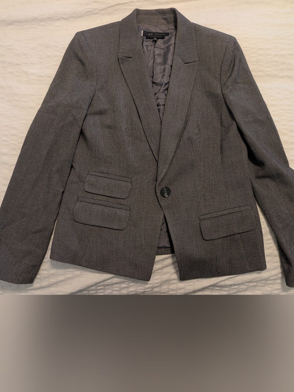 Women's Gray Single-Button Blazer